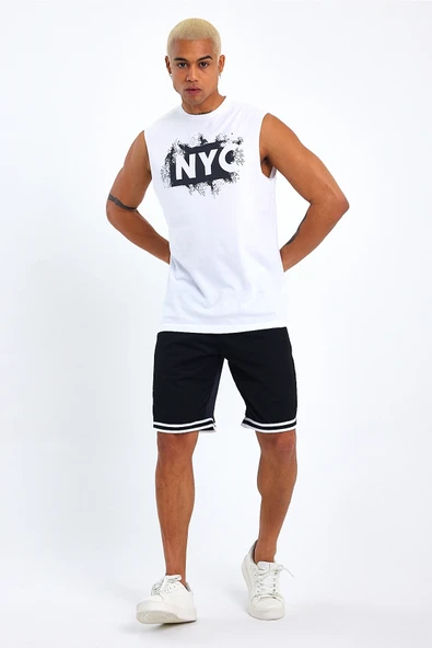 Süperlife Erkek Bisiklet Yaka Regular Fit NYC Baskılı Tişort SPR22TS124 - 7