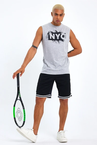 Süperlife Erkek Bisiklet Yaka Regular Fit NYC Baskılı Tişort SPR22TS124 - 4