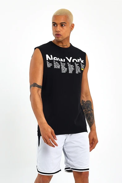 Süperlife Erkek Bisiklet Yaka Regular Fit New York Baskılı Tişort SPR22TS125 - 3