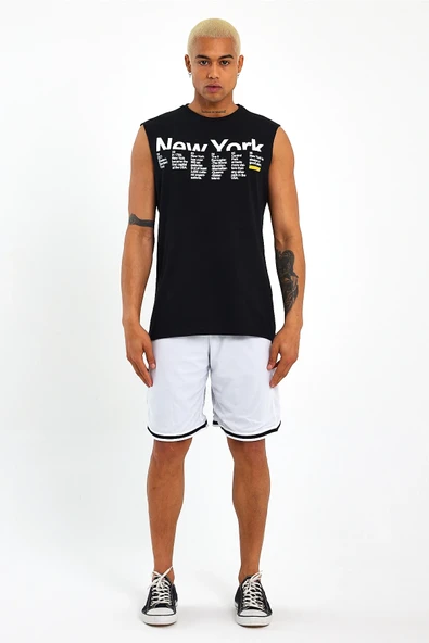 Süperlife Erkek Bisiklet Yaka Regular Fit New York Baskılı Tişort SPR22TS125 - 4