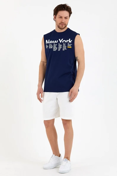 Süperlife Erkek Bisiklet Yaka Regular Fit New York Baskılı Tişort SPR22TS125 - 7