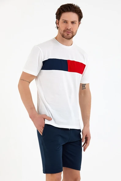 Süperlife Erkek Bisiklet Yaka Regular Fit Garnili Tişort SPR22TS111 - 11