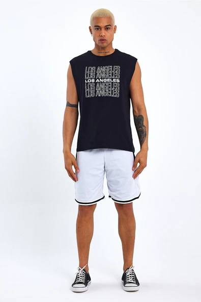 Süperlife Erkek Bisiklet Yaka Regular Fit Los Angeles Baskılı Tişort SPR22TS123 - 4