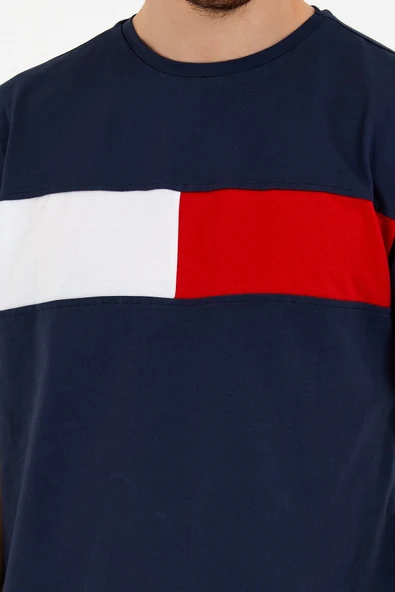 Süperlife Erkek Bisiklet Yaka Regular Fit Garnili Tişort SPR22TS111 - 3