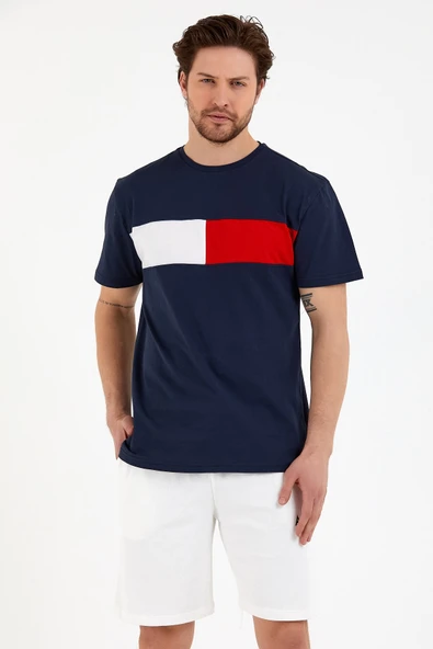 Süperlife Erkek Bisiklet Yaka Regular Fit Garnili Tişort SPR22TS111 - 2