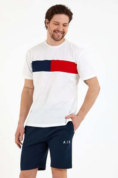 Süperlife Erkek Bisiklet Yaka Regular Fit Garnili Tişort SPR22TS111 - 10