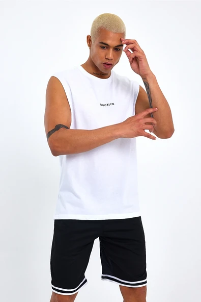 Süperlife Erkek Bisiklet Yaka Regular Fit Brooklyn Baskılı  Tişört SPR22TS122 - 9