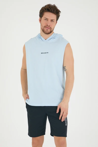 Süperlife Erkek Kapşonlu Regular Fit Brooklyn Baskılı Tişört SPR22TS121 - 9