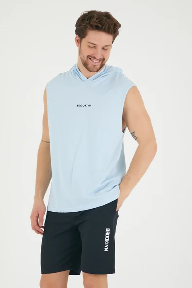 Süperlife Erkek Kapşonlu Regular Fit Brooklyn Baskılı Tişört SPR22TS121 - 10