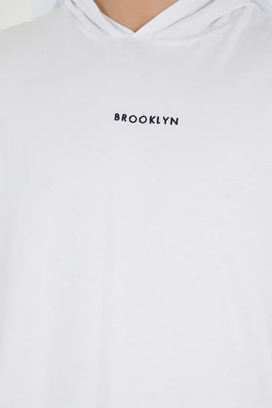 Süperlife Erkek Kapşonlu Regular Fit Brooklyn Baskılı Tişört SPR22TS121 - 5