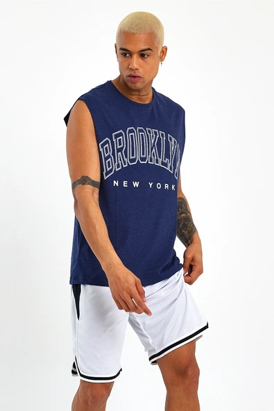 Süperlife Erkek Bisiklet Yaka Regular Fit  Brooklyn Baskılı  Tişört SPR22TS116 - 2