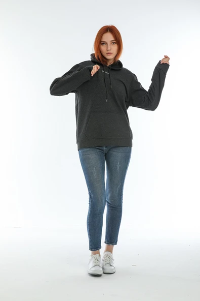 Süperlife Kadın Kapüşonlu Oversize Brooklyn Baskılı İnce Sweatshirt SPR22SWK161 - 4