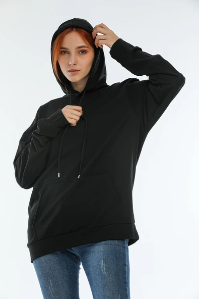 Süperlife Kadın Kapüşonlu Oversize Brooklyn Baskılı İnce Sweatshirt SPR22SWK161 - 11