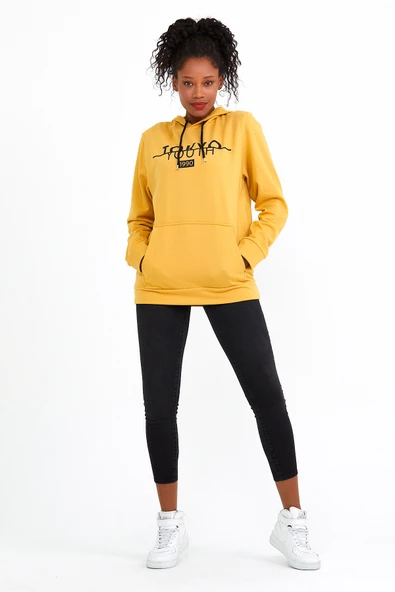 Süperlife Kadın Kapşonlu Regular Fit Tokya Baskılı İnce Sweatshirt SPR22SWK164 - 11