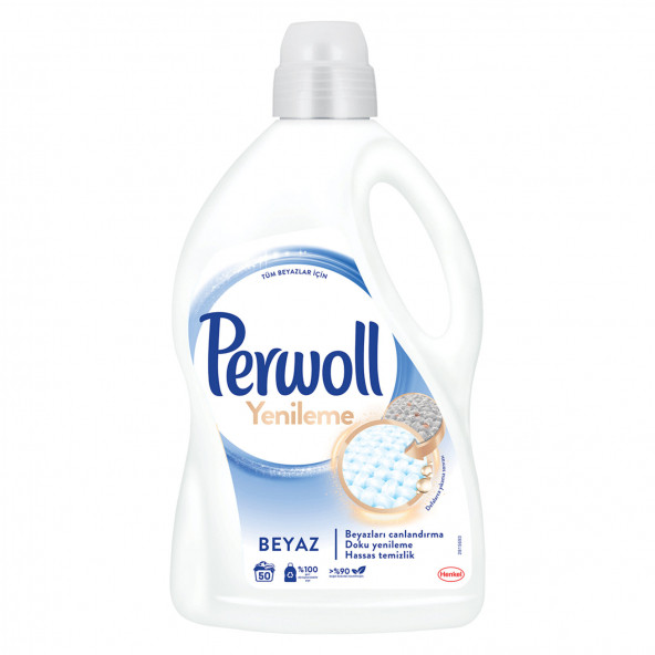 Perwoll Hassas Bakım Sıvı Çamaşır Deterjanı 3L (50 Yıkama) Beyaz Yenileme