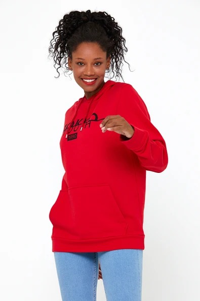 Süperlife Kadın Kapşonlu Regular Fit Tokya Baskılı İnce Sweatshirt SPR22SWK164 - 9