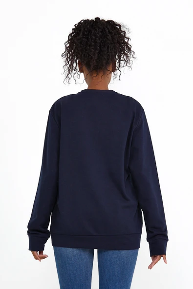 Süperlife Kadın Bisiklet Yaka Regular Fit Tokya Baskılı İnce Sweatshirt SPR22SWK134 - Resim 9