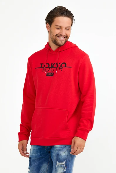 Süperlife Erkek Kapşonlu Regular Fit Tokyo Baskılı İnce Sweatshirt SPR22SW164 - Resim 9