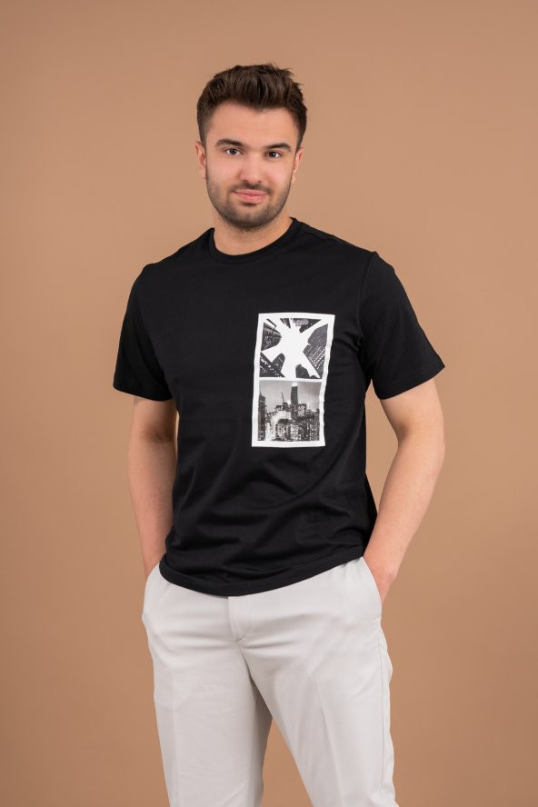 Sarar Interview O Yaka Siyah T-shirt - 2