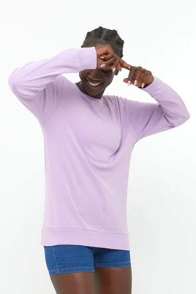 Süperlife Kadın Bisiklet Yaka Regular Fit Sweatshirt spr21k17 - 9