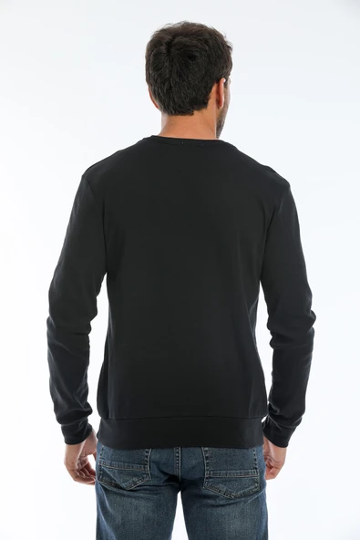 Süperlife Erkek Bisiklet Yaka Slim fit AR Baskılı İnce Sweatshirt SPR22sw101 - 10