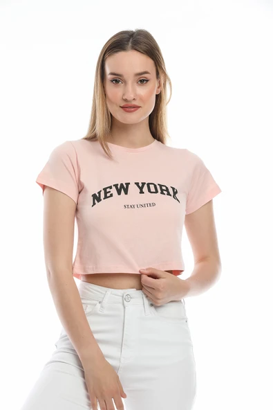 Süperlife Kadın Newyork Baskılı Slim Fit Tişort SPR21Y15 - 2