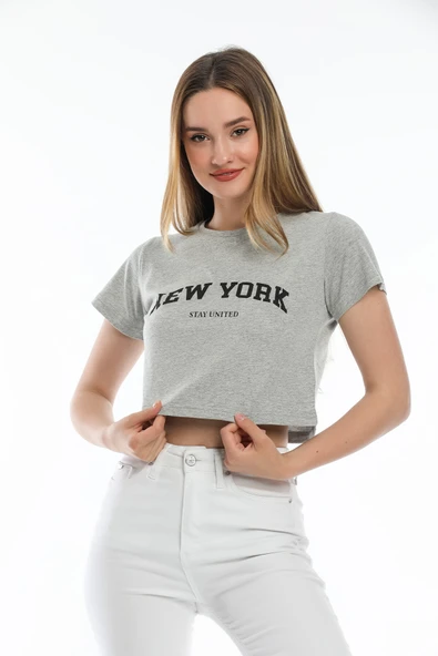 Süperlife Kadın Newyork Baskılı  Slim Fit  Tişort  SPR21Y15 - 10