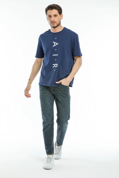 Süperlife Erkek Bisiklet Yaka Standart &Regular Fit  Aır Baskılı Tişort SPR21Y28 - 9