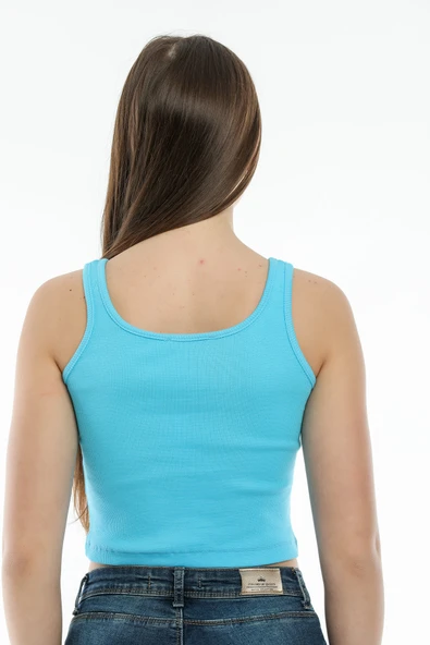 Süperlife Kadın Crop Örme Slim Fit Atlet-Tişort SPR21Y12 - 4