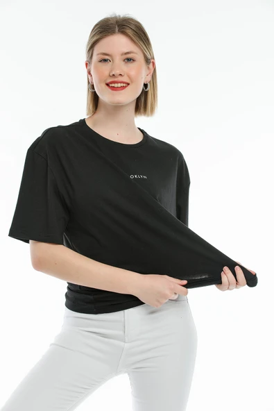 Süperlife Kadın Bisiklet Yaka Standart &Regular Fit Brookyln Baskılı Tişort SPR21YK27 - 10