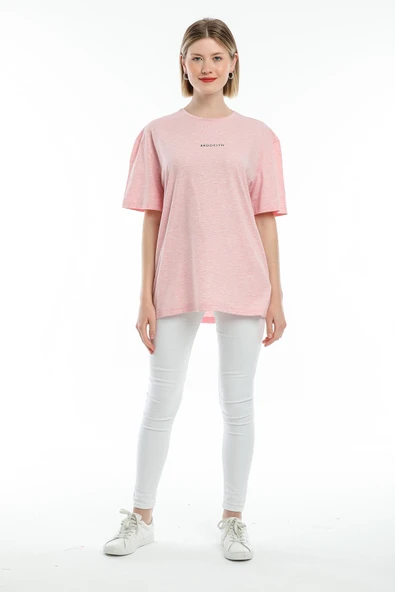 Süperlife Kadın Bisiklet Yaka Standart &Regular Fit  Brookyln Baskılı Tişort SPR21YK27 - 5