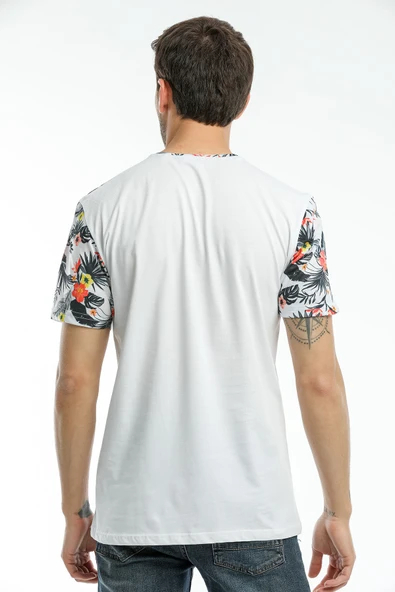 Süperlife Erkek Bisiklet Yaka Slim Fit Kol ve Ön Garnili Tişort SPR21Y06 - 7