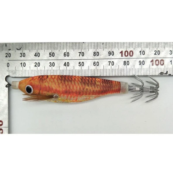 PROFISHER Kalamar Sahtesi 10cm Turuncu Elbiseli Fosforlu Sert Yem - Resim 3