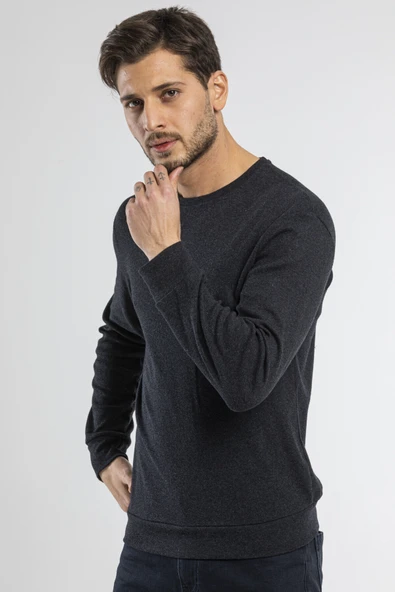 Süperlife Erkek Bisiklet Yaka Slim Fit İnce Sweatshirt SPR 20K17 - 3