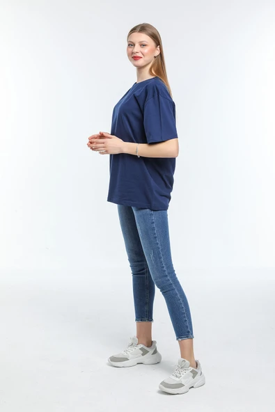 Süperlife Kadın Bisiklet Yaka Standart &Regular Fit Tişort spr21yk30 - 7