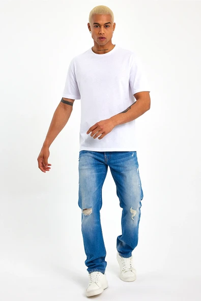 Süperlife Erkek Bisiklet Yaka  Standart &Regular Fit Tişort SPR21Y30 - 4