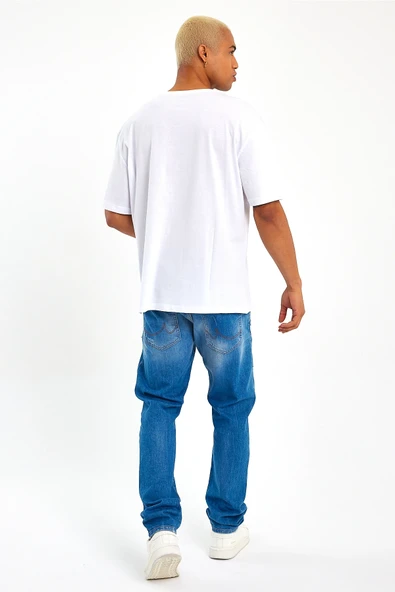 Süperlife Erkek Bisiklet Yaka Slim Fit Baskılı Tişort SPR21Y21 - 6