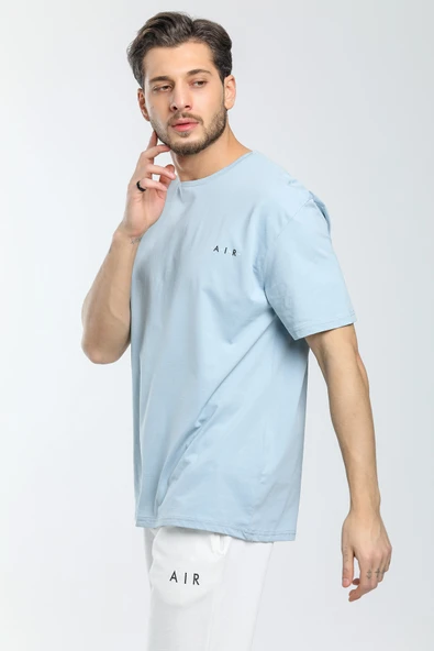 Süperlife Erkek Bisiklet Yaka Slim Fit Air Baskılı Tişort SPR21Y23 - 10