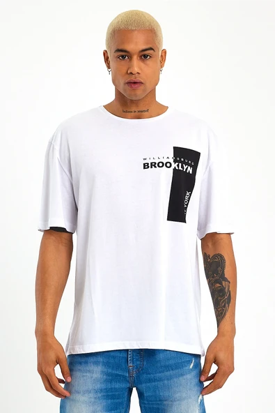 Süperlife Erkek Bisiklet Yaka Slim Fit Baskılı Tişort SPR21Y21 - 2