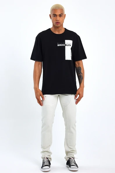 Süperlife Erkek Bisiklet Yaka Slim Fit Baskılı Tişort SPR21Y21 - 7