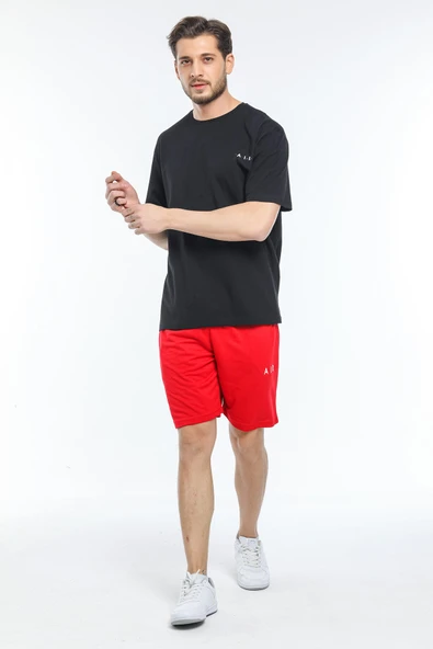 Süperlife Erkek Bisiklet Yaka Slim Fit Air Baskılı Tişort SPR21Y23 - 5