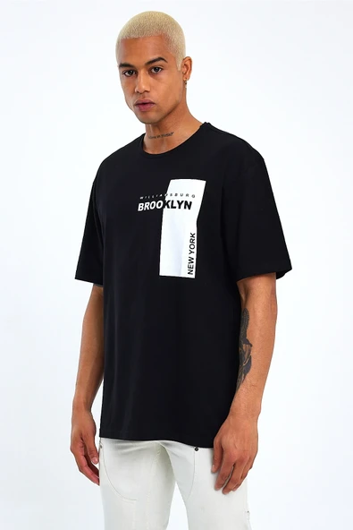 Süperlife Erkek Bisiklet Yaka Slim Fit Baskılı Tişort SPR21Y21 - 11