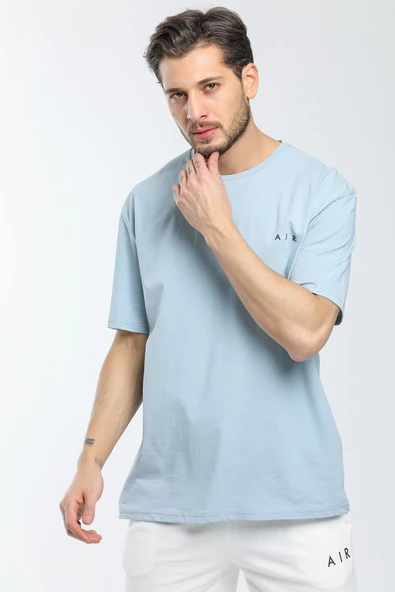 Süperlife Erkek Bisiklet Yaka Slim Fit Air Baskılı Tişort SPR21Y23 - 8