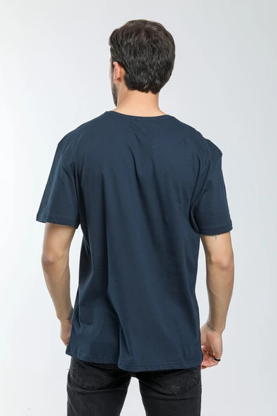 Süperlife Erkek Bisiklet Yaka Slim Fit Ön Çöp Dikiş Garni Tişort SPR21Y01 - 4