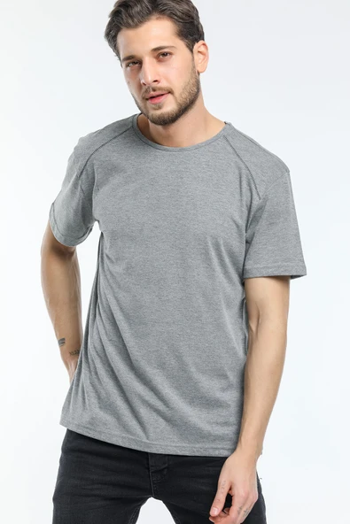 Süperlife Erkek Bisiklet Yaka Slim Fit Garnili Tişort SPR21Y02 - 5