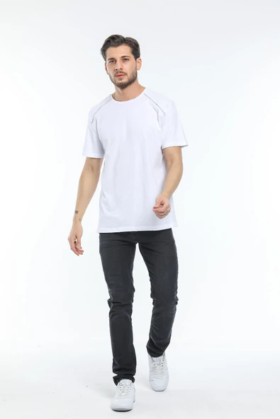 Süperlife Erkek Bisiklet Yaka Slim Fit Garnili Tişort SPR21Y02 - 10