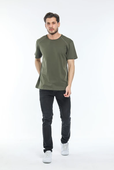 Süperlife Erkek Bisiklet Yaka Slim Fit Garnili Tişort SPR21Y02 - 3