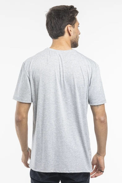 Süperlife Erkek V Yaka Slim Fit Brooklyn Baskılı Kısa Kollu Tişort SPR 265 - 9