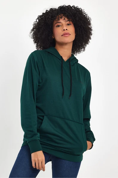 Süperlife Kadın Kapşonlu Regular Fit Baskılı İnce Sweatshirt SPR21K61 - 5