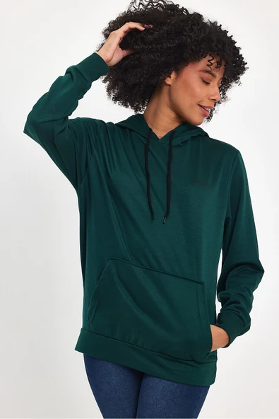 Süperlife Kadın Kapşonlu Regular Fit Baskılı İnce Sweatshirt SPR21K61 - 3